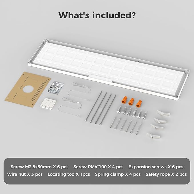 AIKVSXER 30 Pack 1x4 FT LED Flat Panel Light Surface Mount, with Wireless Switch & App Control, Night Mode, 50W 5500LM, 3000K/4000K/6500K, Ultra-Thin LED Light for Office Home,120-277V - White