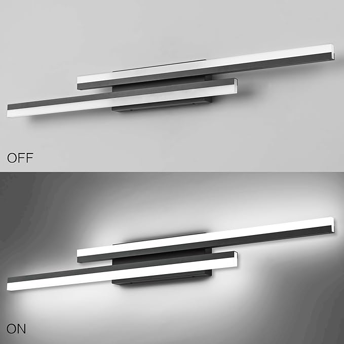 PRESDE 40 Inch LED Bathroom Vanity Light Bar, Modern Black Wall Lighting Fixture Over Mirror 5CCT