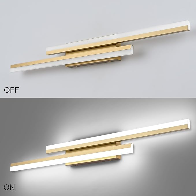 PRESDE 40 Inch LED Vanity Light Brushed Gold Bathroom Light Fixtures Over Mirror Modern Bath Lighting Bar 5CCT