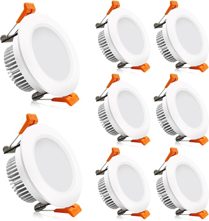 2 Inch LED Downlight, Recessed Lighting Dimmable Ceiling Light, 3W, 2700K Ultra Warm White, CRI80 with LED Driver(35W Halogen Equivalent), 8 Pack