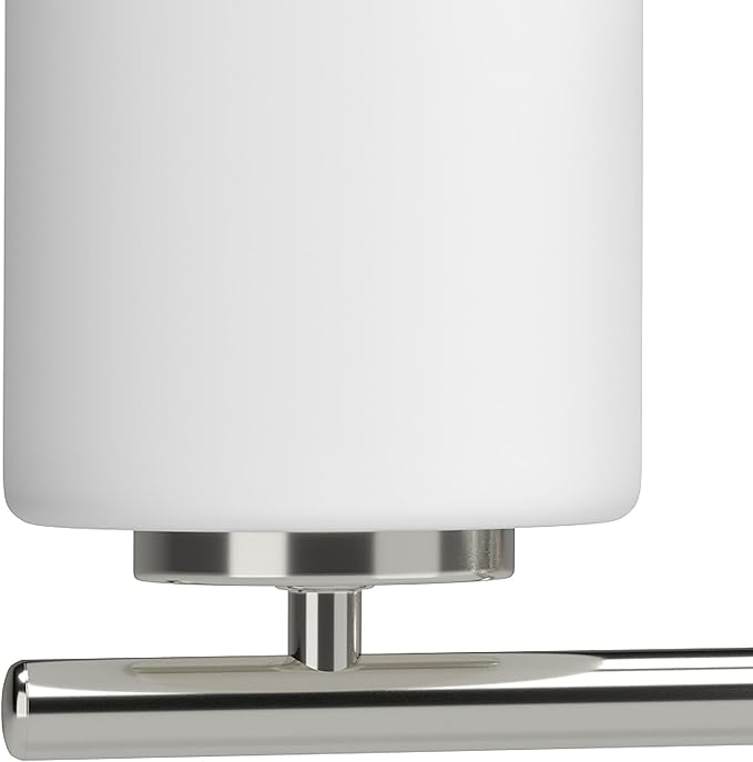 Replay Collection 3-Light Etched White Glass Modern Bath Vanity Light Brushed Nickel