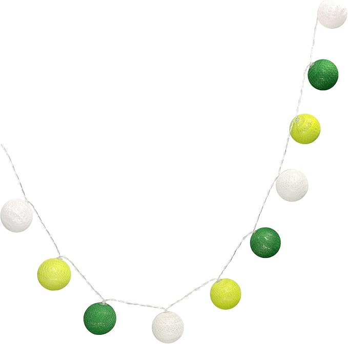 Gardeningwill 3M/10Ft 30 Green White Ball LED Battery Operated String Fairy Light