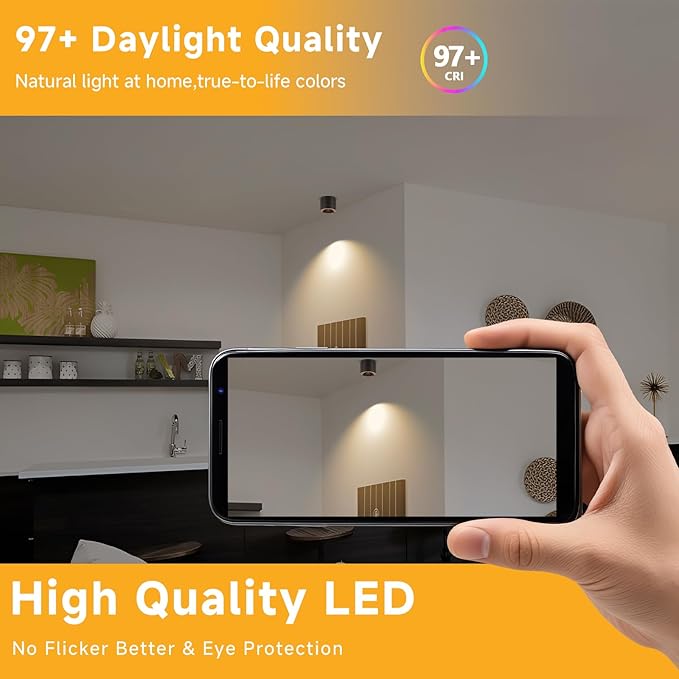 Dimmable LED Ceiling Spot Lights with Remote – Flush Mount Ceiling Cylinder Light Indoor Fixture for Kitchen, Hallway & Entryway White 4.72” CRI97 15W 5CCT 2700K-6000K (3Pack)