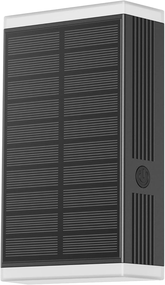 Solar Wall Light Outdoor , 3000/4000/6000K/RGB 13 Modes Dusk to Dawn Lighting Wall Sconce IP67 Waterproof Up and Down Solar Lights Outdoor Front Door Light for House, Garage, Porch,Fence（Deep Black）