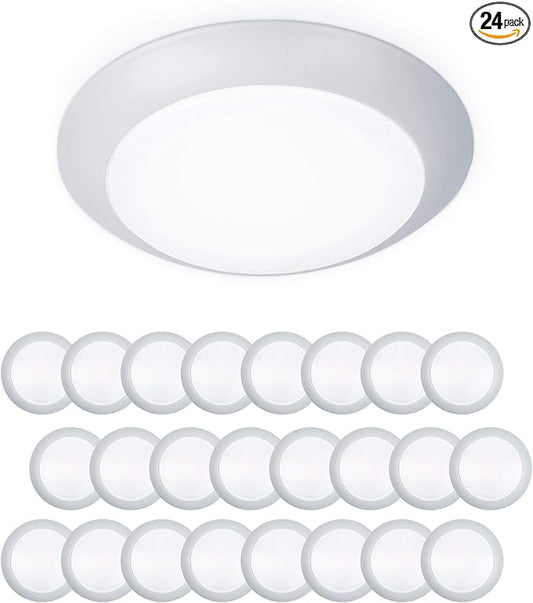 WAC Lighting Disc 4in LED Round Flush Mount with Recessed Retrofit Kit 3000K CCT 12W 725 Lumens in White (Pack of 24)