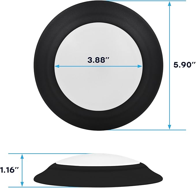 LUXRITE 4 Inch LED Disk Lights, Dimmable Flush Mount Ceiling Light, 5CCT Selectable 2700K 3000K 3500K 4000K 5000K, 11W, 800LM, Surface Mount Light Fixture, Damp Rated, ETL, Black (4 Pack)