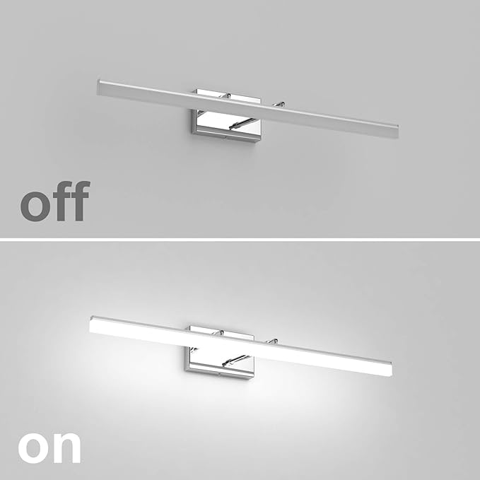 Aipsun 31.5 inch LED Vanity Lights Adjustable Bathroom Light Fixtures Bathroom Lighting Fixture Over Mirror Chrome Modern Vanity Lighting 5500K