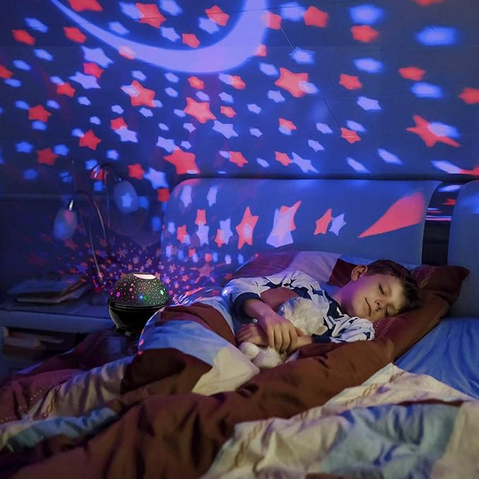 MOKOQI Star Projector Night Lights for Kids, Birthday Gifts for 1-4-6-14 Year Old Girl Boy Kids Bedroom, Glow in The Dark Stars Moon for Child Asleep Peacefully