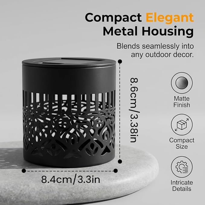 Decorative Solar Mandala Lights, Metal Solar Powered Outdoor Wall Lights Solar Powered Deck Step Stair Lights, Waterproof Mandalas Fence Light for Garden Post Patio Backyard Yard Decor (1, Flower)