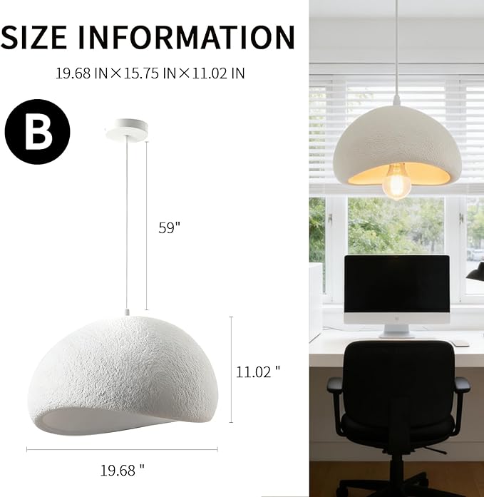 Wabi Sabi Chandelier Ceiling Pendant Light Modern Chandeliers for Dining Room Living Hallway Bedroom Restaurant (Warm Color, 19.7 Inch)