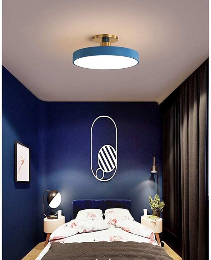 CHENKUI Macaron Ceiling Light LED Half Flush Mount Modern Ceiling Lamp Fixture Three-Tone Light (3000K/4500K/6000K) Ceiling Lighting Easy Installation of Round Lights for Entrance