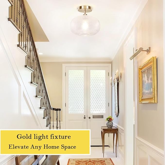 Semi Flush Mount Ceiling Light,Hallway Light Fixtures,Vintage Light Fixtures,Kitchen Lighting Fixtures Ceiling,Globe Glass Light Fixture,Closet Light Fixture,Hanging Light Fixture for Bedroom Porch