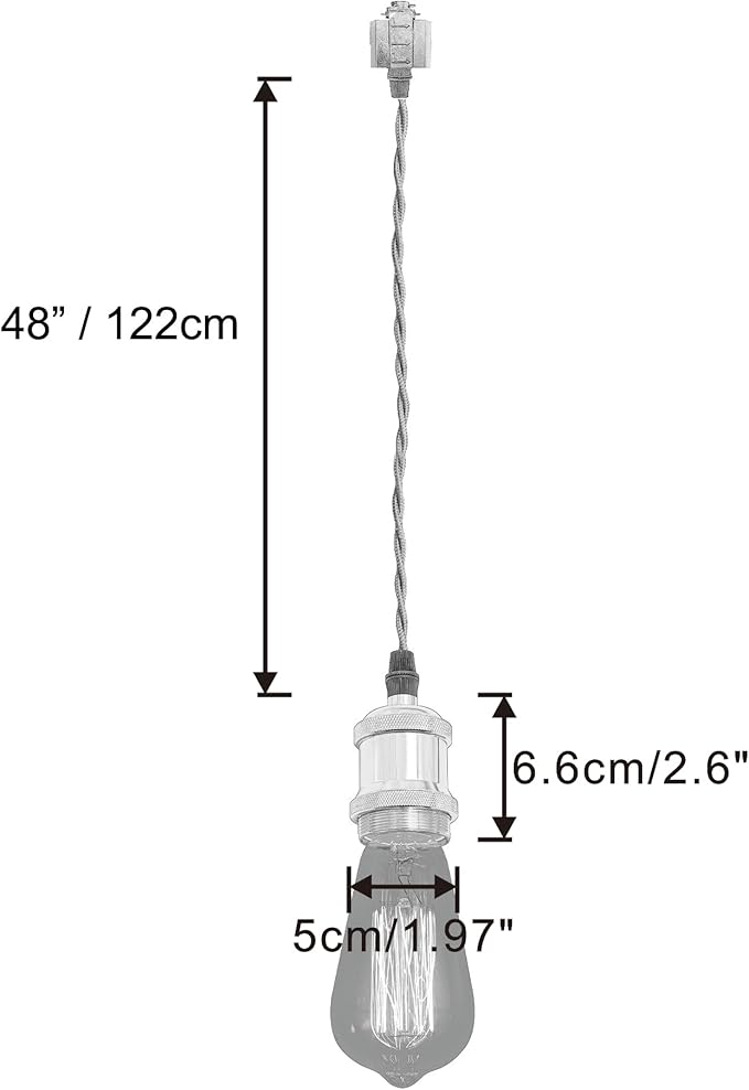Kiven H-Type Track Lighting Pendants,Industrial h Track Pendant Lights with 48 Inch Cord Length Black Weave Rope,3 Pack Track Lighting Fixture,Vintage Red Finish