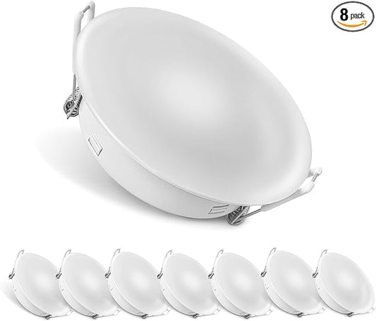 8 Pack Recessed RV Ceiling Light,4.5in Led Puck Lights,DC12V Camper Light,RV Interior Down Lights for Motorhome Trailer Boat Under Cabinet Lighting,4W/3300K/320LM, Warm White