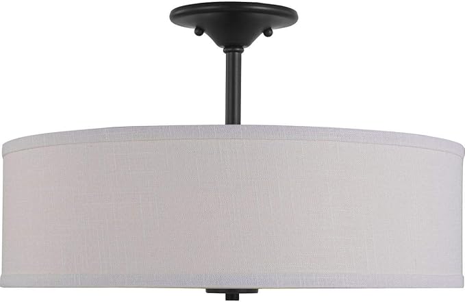 Progress Lighting Inspire Collection Graphite Three-Light 18" Semi-Flush Mount, 11.50x18.00x18.00