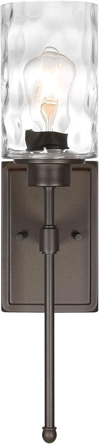 XiNBEi Lighting Wall Light 1 Light Wall Sconce with Glass, Classic Bathroom Vanity Light Dark Bronze Finish for Bedroom & Living Room XB-W1227-DB