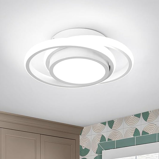 CANEOE Modern Led Ceiling Lights, Small Led Close to Ceiling Light Fixture,32W Round LED Ceiling Lamp for Bedroom Hallway Aisle Corridor Light Lighting (Cool White,6000K)