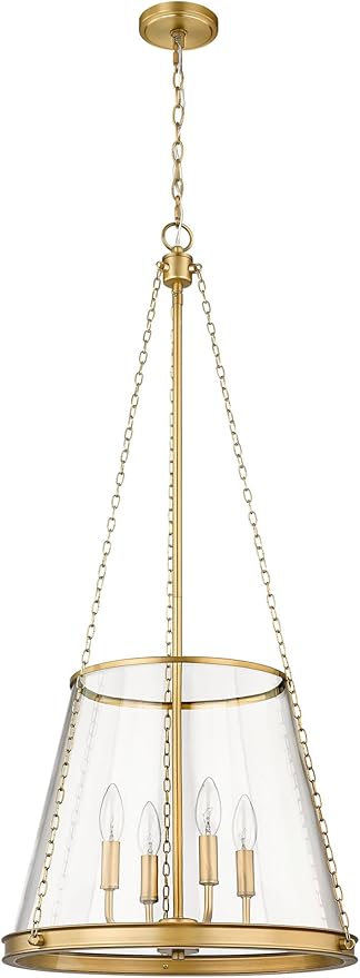 Z-Lite 341P18-PN Prescott Pendant, 4-Light 240 Total Watts, Polished Nickel