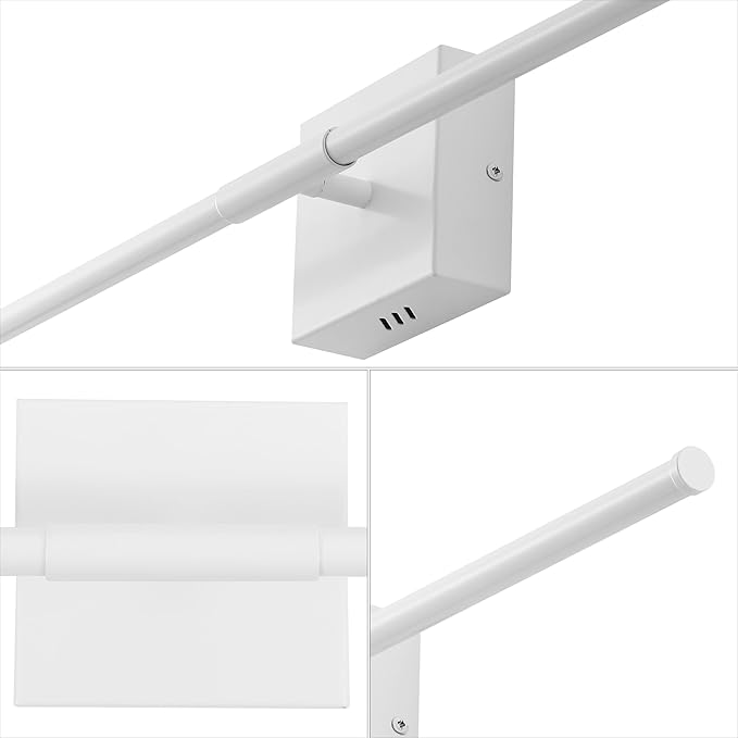 JONATHAN Y 28" White Modern Dimmable Integrated LED Wall Sconce, Metal Vanity Light for Bathroom Mirror Bedroom Hallway, Sleek Hardwired Wall Lamp Fixture, 3000K (JYL7022G)