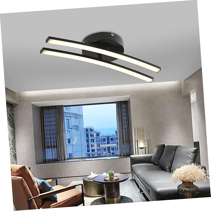 DOITOOL Modern Minimalist Ceiling Mounted Light Fixture Black White Warm Glow for Living Bedroom Kitchen Corridor Easy Installation Decorative Ceiling Lamp