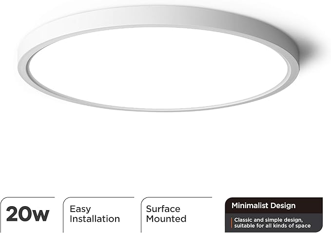 TALOYA Flush Mount Ceiling Light,8 Pack,12 Inch,20W,5000K Daylight Super Slim LED Ceiling Light for Bedroom, Living Room, Kitchen, Laundry and Hallway