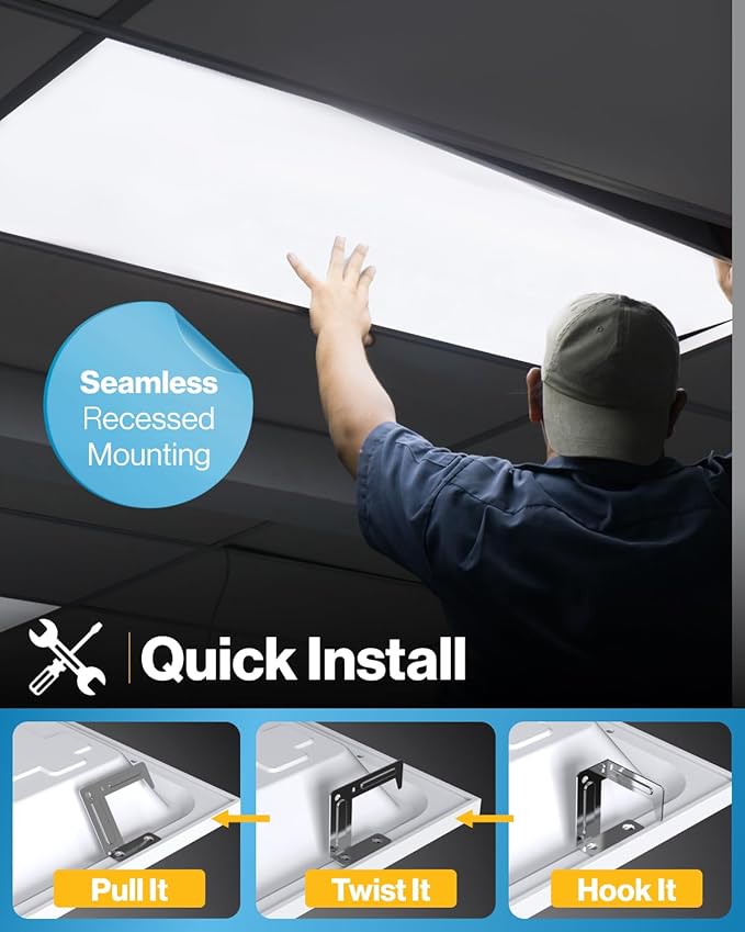 Sunco 24 Pack 2x4 LED Flat Panel Light Drop Ceiling Office Shop Commercial Warehouse Fixture, 5500 Lumens, Selectable Features, 30W/40W/50W, 4000K/5000K/6000K, Dimmable (0-10V), Dustproof ETL.