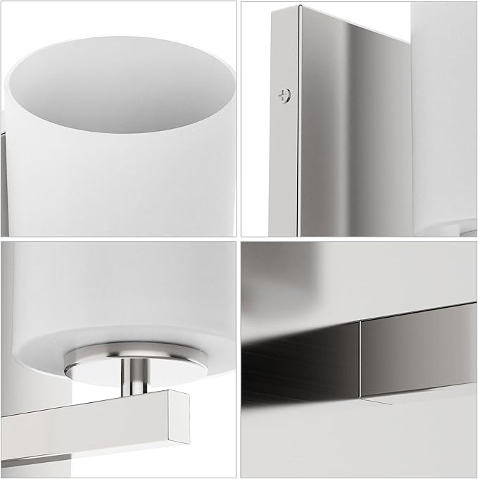 Tawson Talos 1-Light Wall Sconce in Brushed Nickel with Satin Etched Glass Shade for Hallway, Entryway, Passway, Dining Room, Bathroom, Garage, Kitchen, Balcony, Living Room