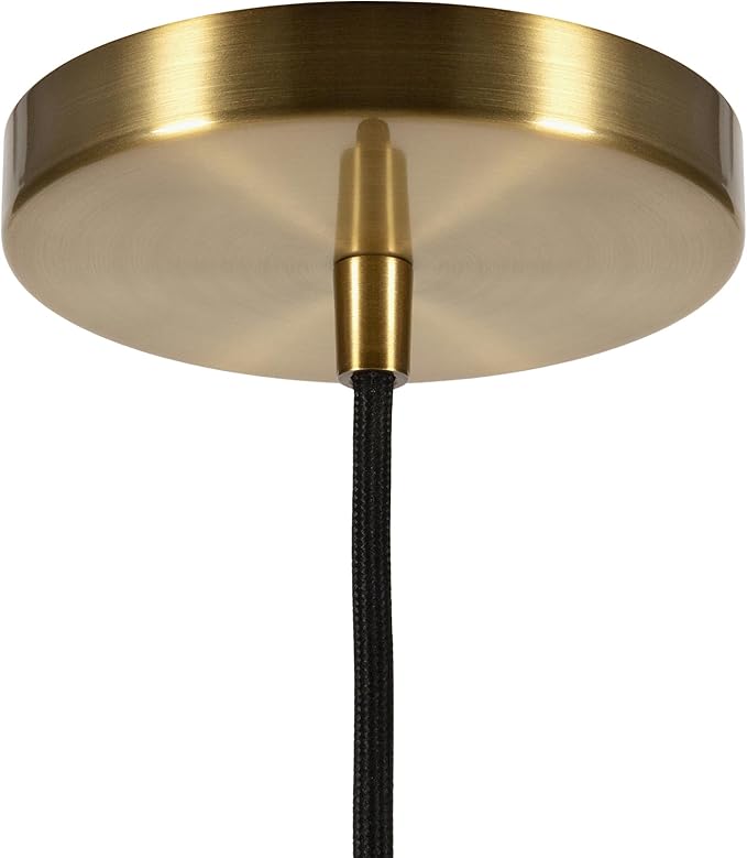 Henn&Hart 8" Modern Pendant Light Fixture with White Milk Glass Globe Shade and 8' Adjustable Cord for Kitchen Island, Dining Room or Game Room, Gold