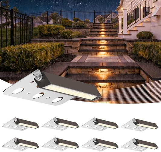 JESLED 8Pack 7inch LED Retaining Wall Lights, 5W Landscape Lighting, LED Hardscape Lighting,12V Paver Lights Low Voltage Hardscape Lights, 5W Outdoor Step Lights, 2700K Warm White, Waterproof