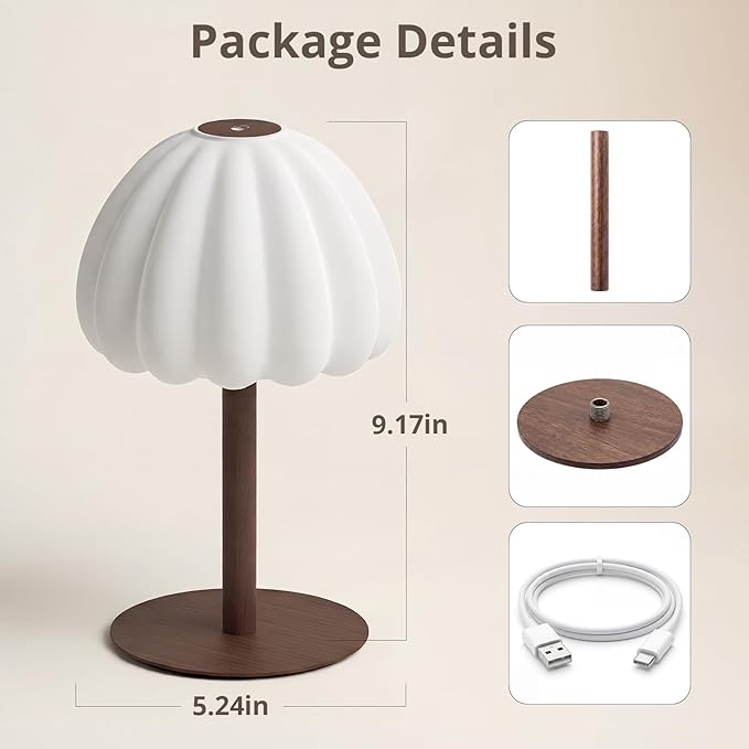 Hifree Rechargeable Waterproof Shower Lamp, IP65 Cordless Touch Dimmable Small Desk Light for Inside Shower, 4500mAh Battery Operated Color Changing Table Lamp for Bathroom, Bedroom, Outdoor