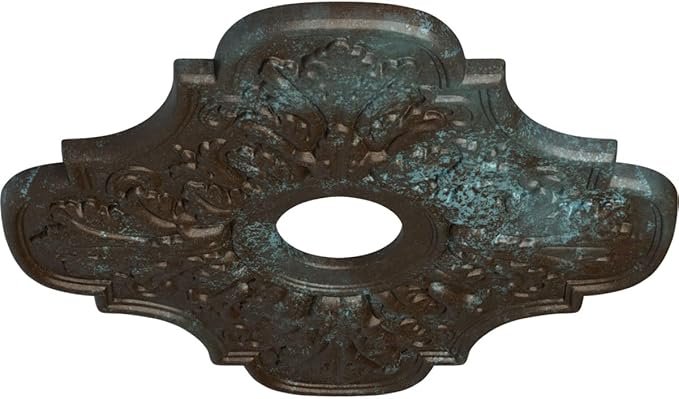 Ekena Millwork CM17PEBBSDecorative Ceiling Medallions Modeled After Original Historical Patterns & Designs, Bronze Blue Patina
