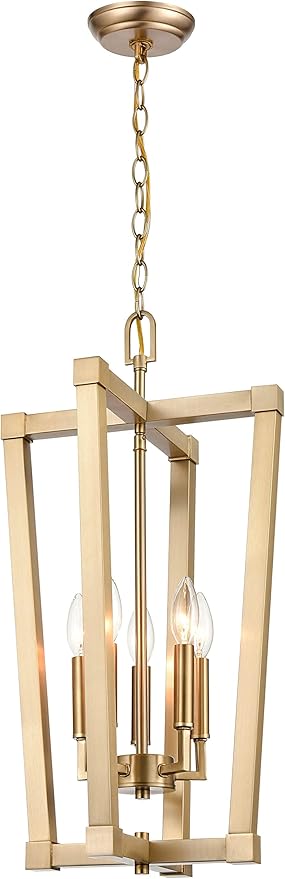 ML Lighting 5 Light Pendant Light 25" Tall & 13" Wide, Modern Gold