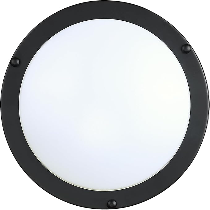 2 Pack 7.5 Inch Round Black Ceiling Light Fixture for Hallway Bedroom - 7.5” Black LED Flush Mount Ceiling Lamp Set of Two 2700K/3000K/3500K/4000K/5000K LED Kitchen Bathroom Light 12W