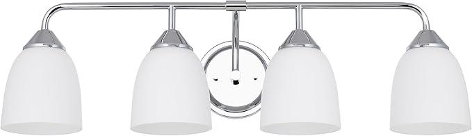 Chrome 4-Light Traditional Bathroom Vanity Light Fixtures Over Mirror, Modern Vanity Lights for Living Room, Standard E26 Base, Chrome