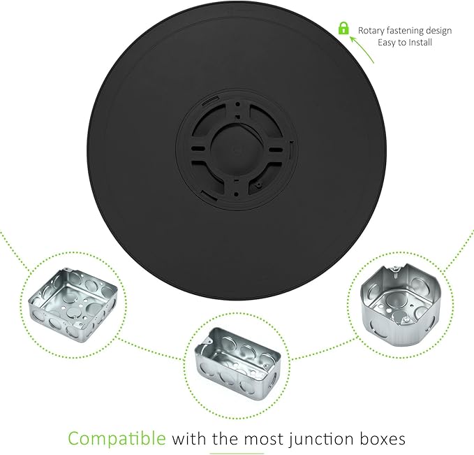 4 Pack LED Flush Mount Ceiling Light, 24W Ultra Thin Round White Lamp 3000K/4000K/6500K 3 Color Temperatures Adjusted 12 Inch Modern Ceiling Lights, Black, Wired