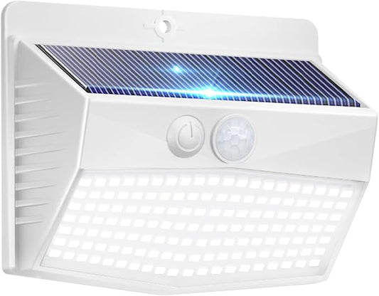 Peasur 1 Pack Solar Motion Lights Outdoor, Solar Security Light with 3 Modes, IP65 Waterproof Flood Lights Outside for Camping Garden Patio Garage Backyard, White