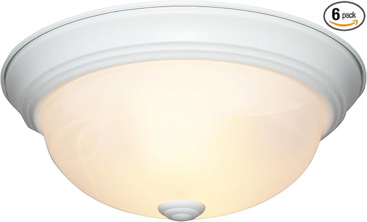 DESIGNERS FOUNTAIN 11 in 2-Light Flush Mount Ceiling Light, White, 1257S-WH-AL (Pack of 6)
