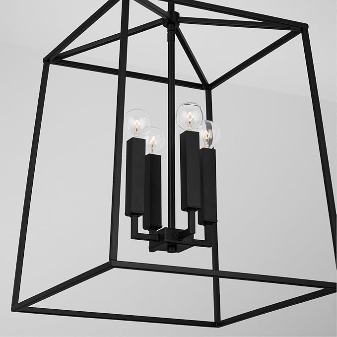 Capital Lighting 537642MB Thea Lantern Foyer Pendant, 4-Light 240 Total Watts, 20" H x 16" W, Matte Black