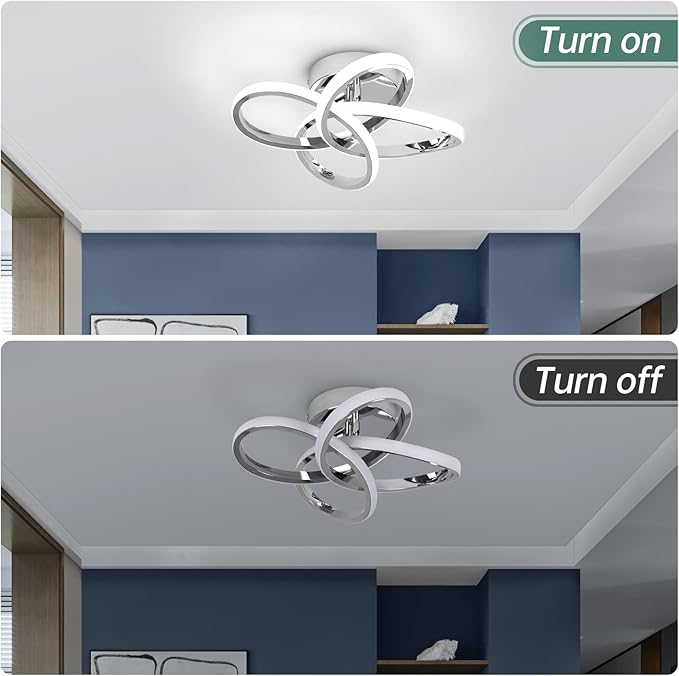 CANEOE Modern Ceiling Light Fixture,Small Led Hallway Light Fixtures Ceiling Lamp,Creative Close to Ceiling Lighting for Hallway Bedroom Bathroom Balcony Stair Light Fixtures Ceiling Mount