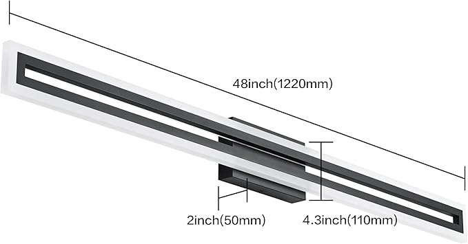 SOLFART Bathroom Light Over Mirror Bathroom Light Fixtures Vanity Lights Black Vanity Lights for Mirror Led Light Fixtures 6000K
