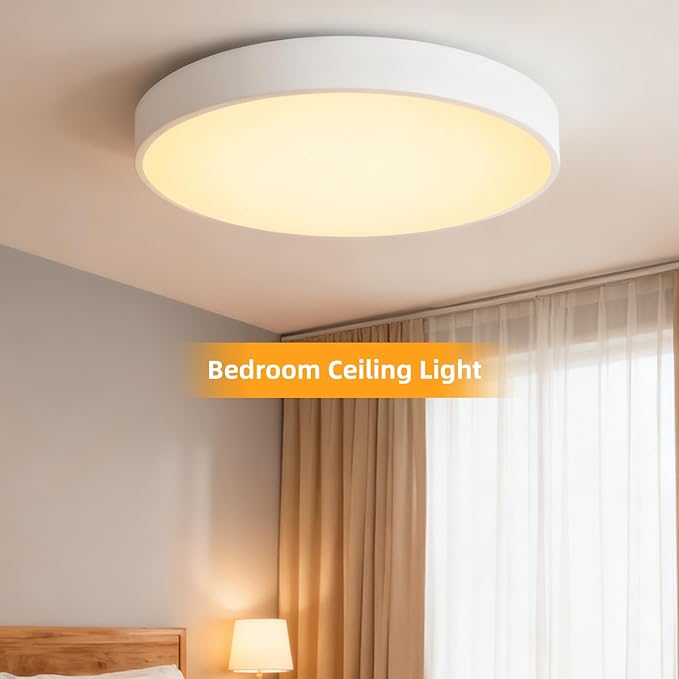 White Flush Mount Ceiling Light 15 inch LED Dimmable Ceiling Lamp Remote Control 36W 5CCT(2700K-5000K) Bedroom Lamp Light Fixture for Bedroom Foyer Kitchen Entryway Closet Hallway