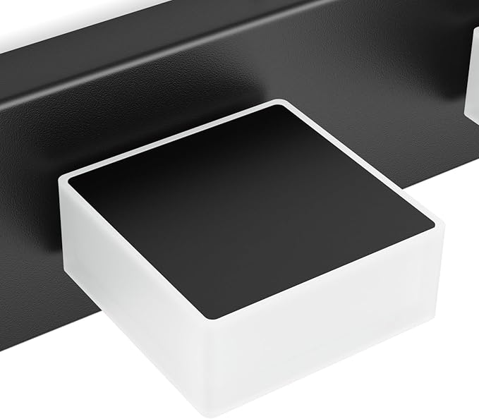 Ralbay Black Bathroom Vanity Lights 48inch Metal Acrylic LED Modern Bathroom Wall Lighting Fixtures Matte Black (White Light 6000K, Non-dimmable)