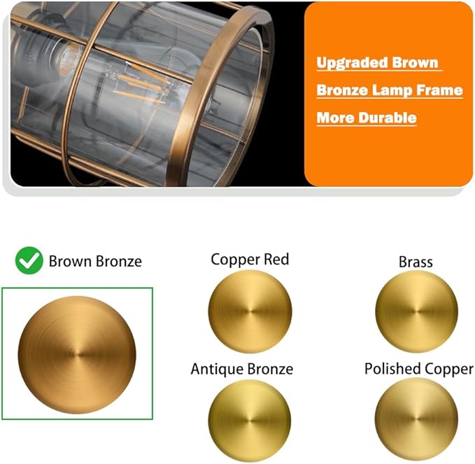 Modern Brass Pendant Light Kitchen Island Set of 2, Farmhouse Gold Pendant Light with Clear Cylinder Glass, Adjustable Rod Bathroom Pandand Light over Sink, Small Hanging Lighting for Home Decor, E26