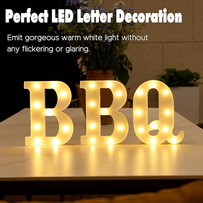 DyingSwan Small Led Marquee Letters, Light Up Letters, 8.58 Inch Led Letter Lights, Battery Powered Lighted Sign for Table, Party, Birthday, Christmas Decor (Letter Q)