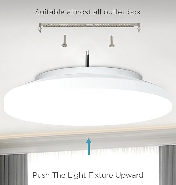 Leetdud Flush Mount Ceiling Light Fixture Wired Dimmable, 13 Inch 24W, 5 CCT 2700/3000/3500/4000/5000K, 3 Brightness Settable, Surface Mount LED Lights for Bedroom Stairs Hallway Laundry Porch, White
