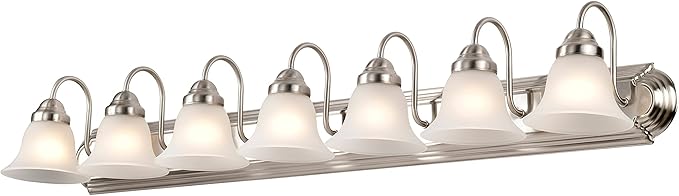 Nuvo Lighting 60/3283 Traditional Seven Light Vanity from Ballerina Collection in Pwt, Nckl, B/S, Slvr. Finish