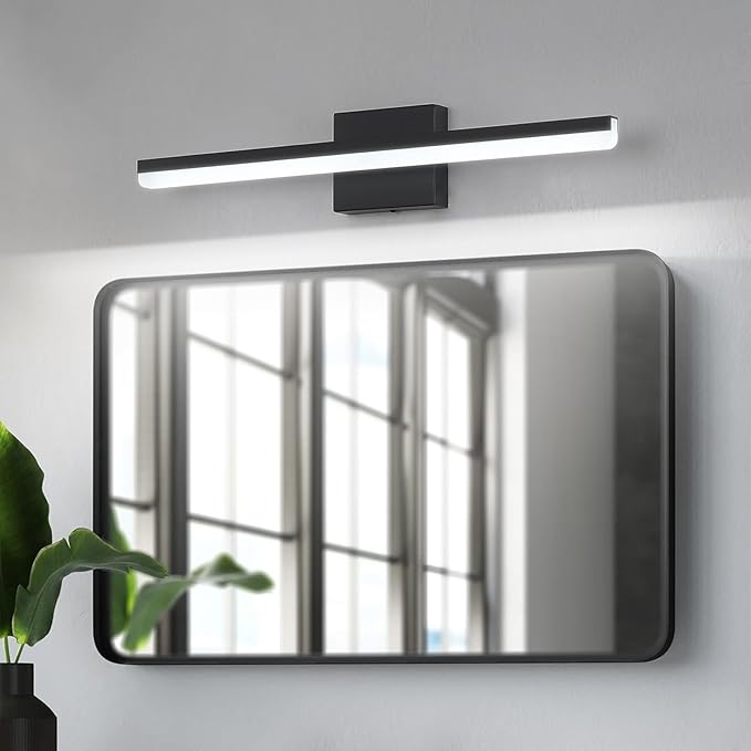 Bathroom Vanity Light Fixtures Over Mirror 24 inch Long Black Modern 18W LED Wall Sconce Lights for Mirror Bar Lighting Indoor 5500K ETL Certificated