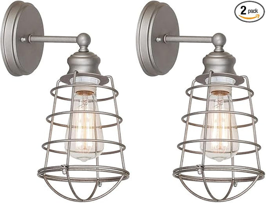 Design House 519702 Ajax 1 Light Wall Light, Galvanized Steel Finish (Pack of 2)