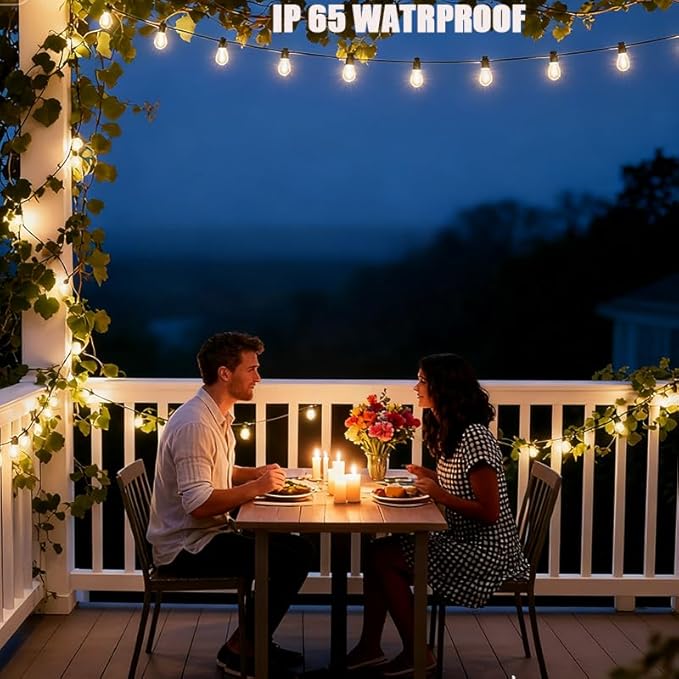 Outdoor String Lights with 20 Shatterproof Patio Deals S14 Vintage Edison Bulbs,2700K Dimmable Outdoor Lights,IP65 Waterproof LED String Lights for Outside, Patio Lights