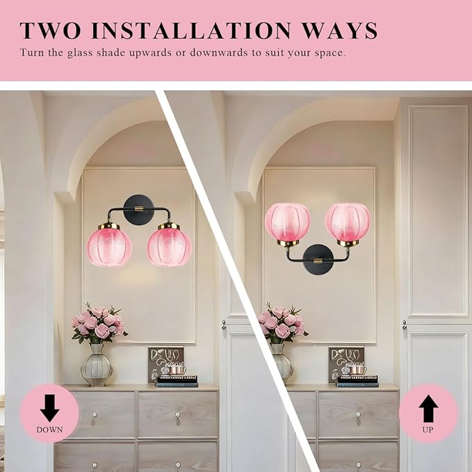 Modern Vanity Light Pink Bathroom Decor Black Bathroom Light fixtures Indoor Wall Sconce Vanity Lights Over Mirror Wall Mount Lights Vintage Gold Sconces Farmhouse Lighting Fixture